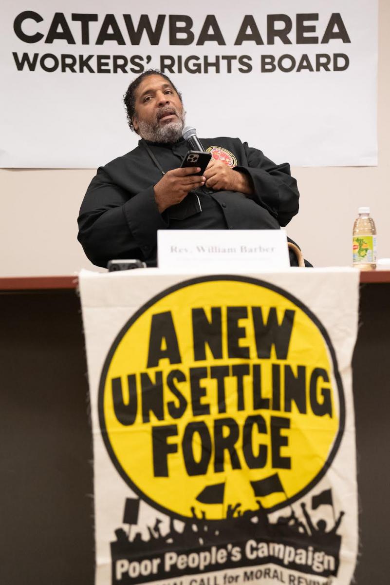 Rev. Barber at Catawba Workers' Rights Board hearing