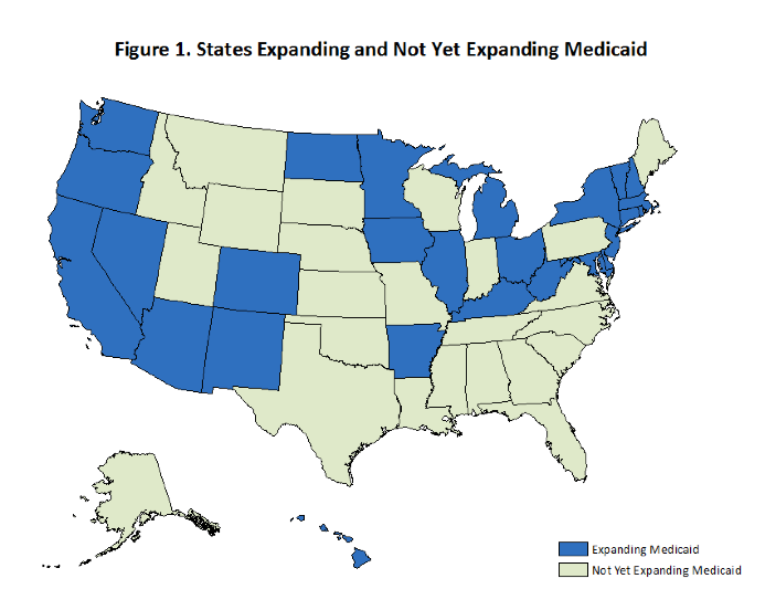 What does states 39 refusal to expand - Medicaid Expansion Map 7 2014