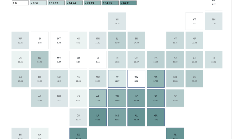 CFPB Complaints Map By State