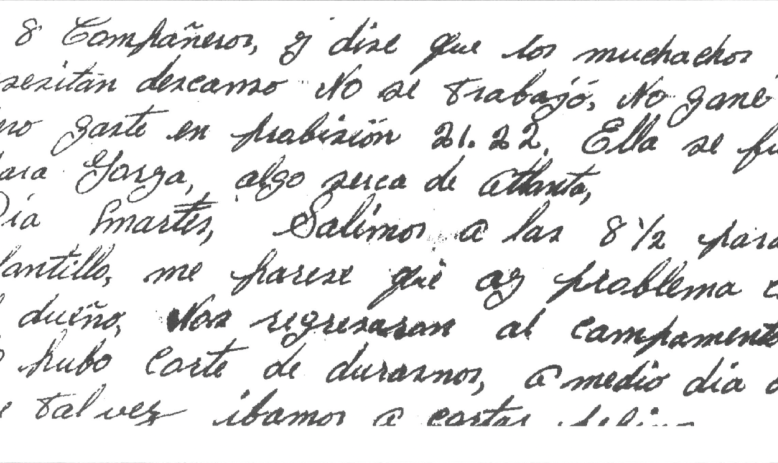Scan of handwritten journal page