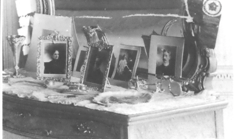 photo frames on a nightstand/dresser