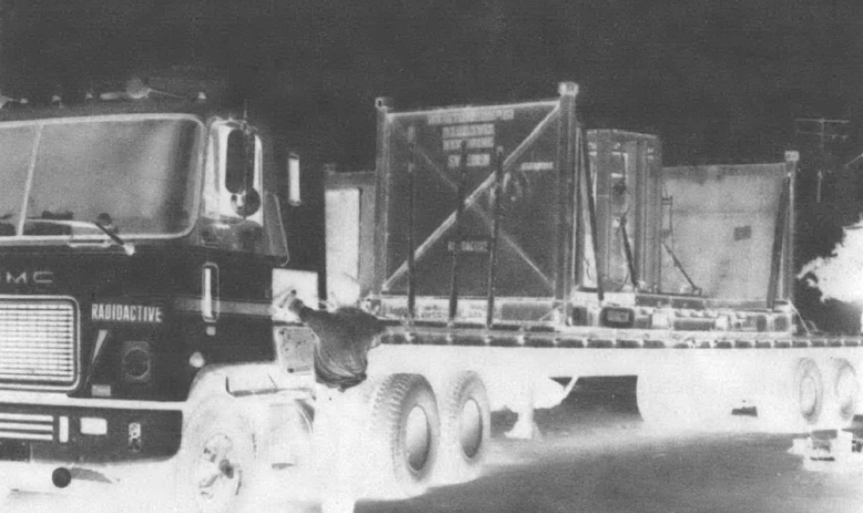 Negative showing semi truck