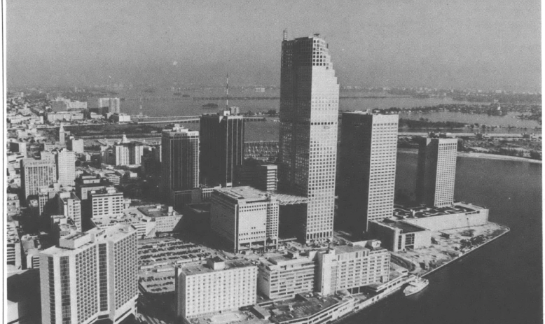 aerial shot of downtown Miami