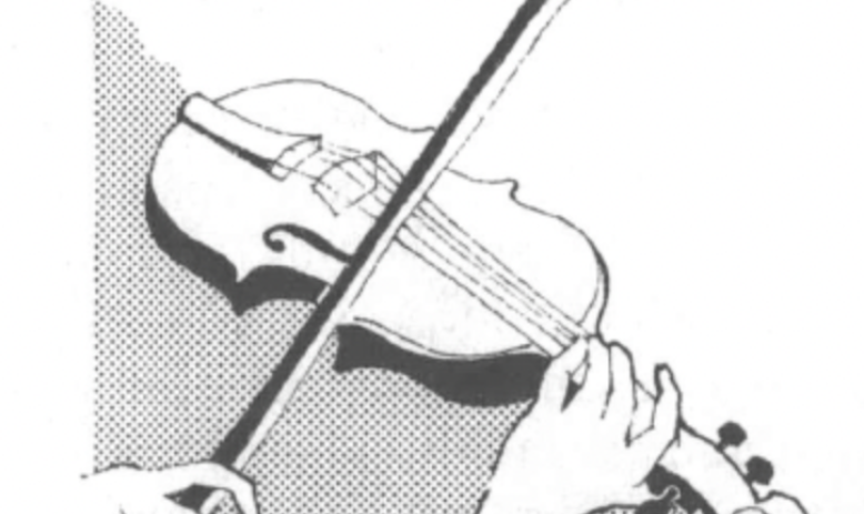 Illustration of hands playing a fiddle