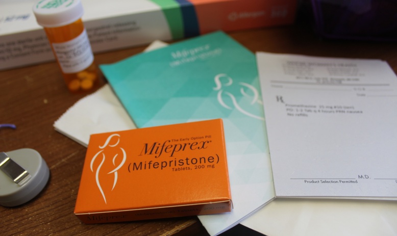 Mifepristone medication and packaging 