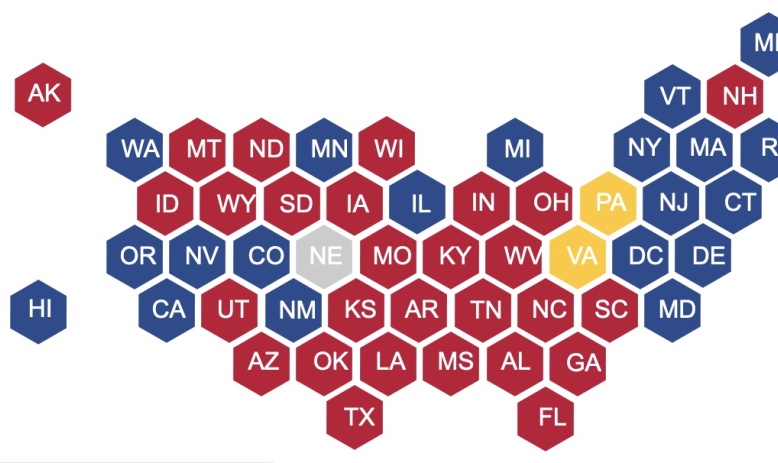 legislative party control map