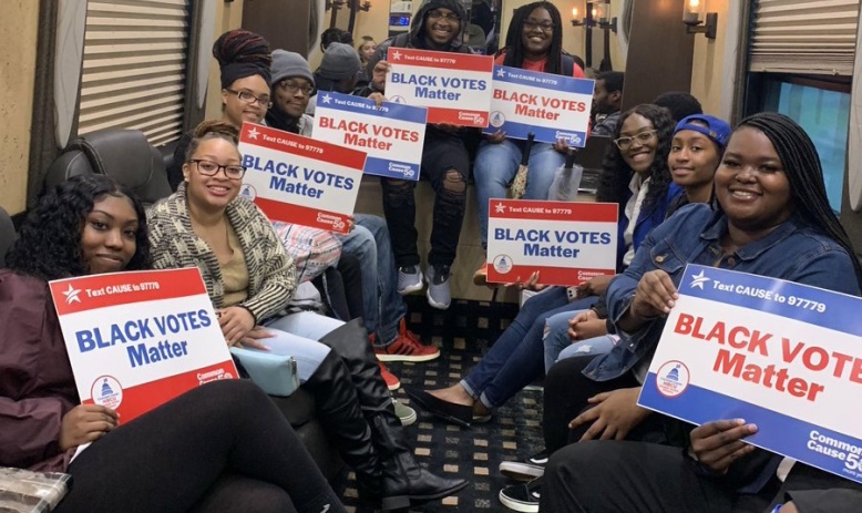 Students head to vote in the Sandhills. (Photo via the Democracy NC Twitter page.)