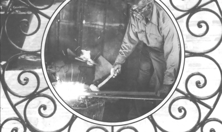 Philip Simmons at his job as a blacksmith