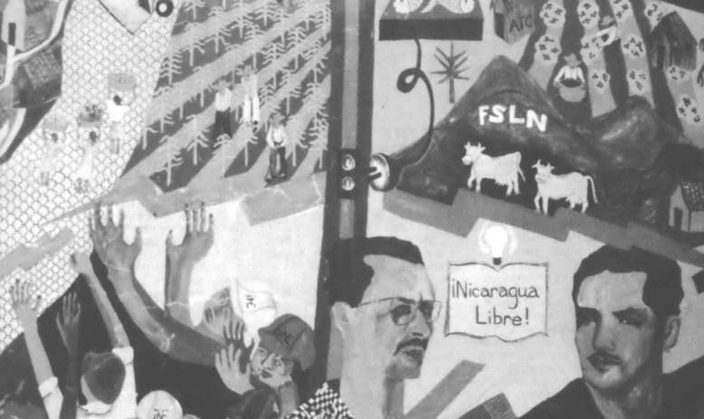 collage of latin american people and objects also reading "Nicaragua Libre!"