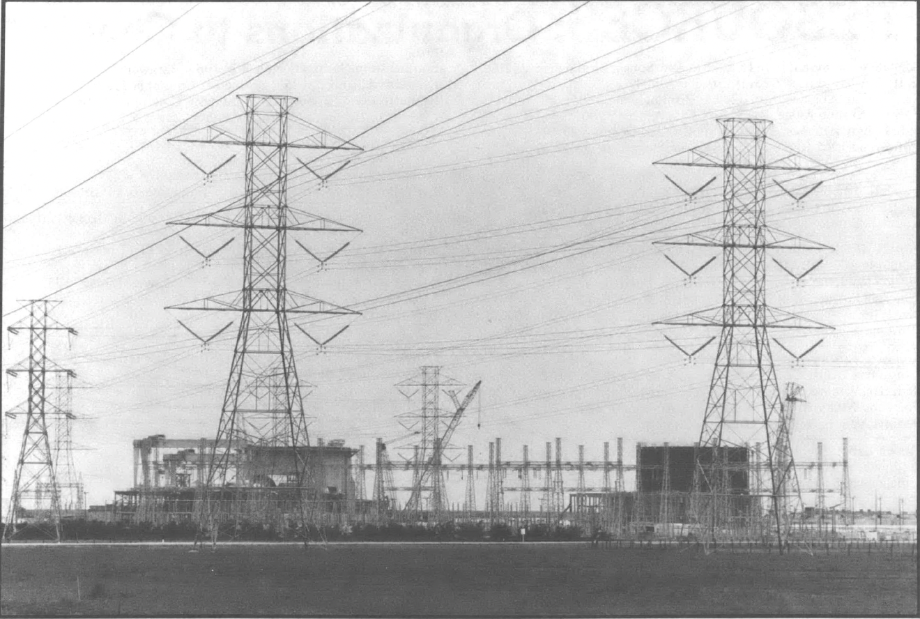 Black and white photo of power lines