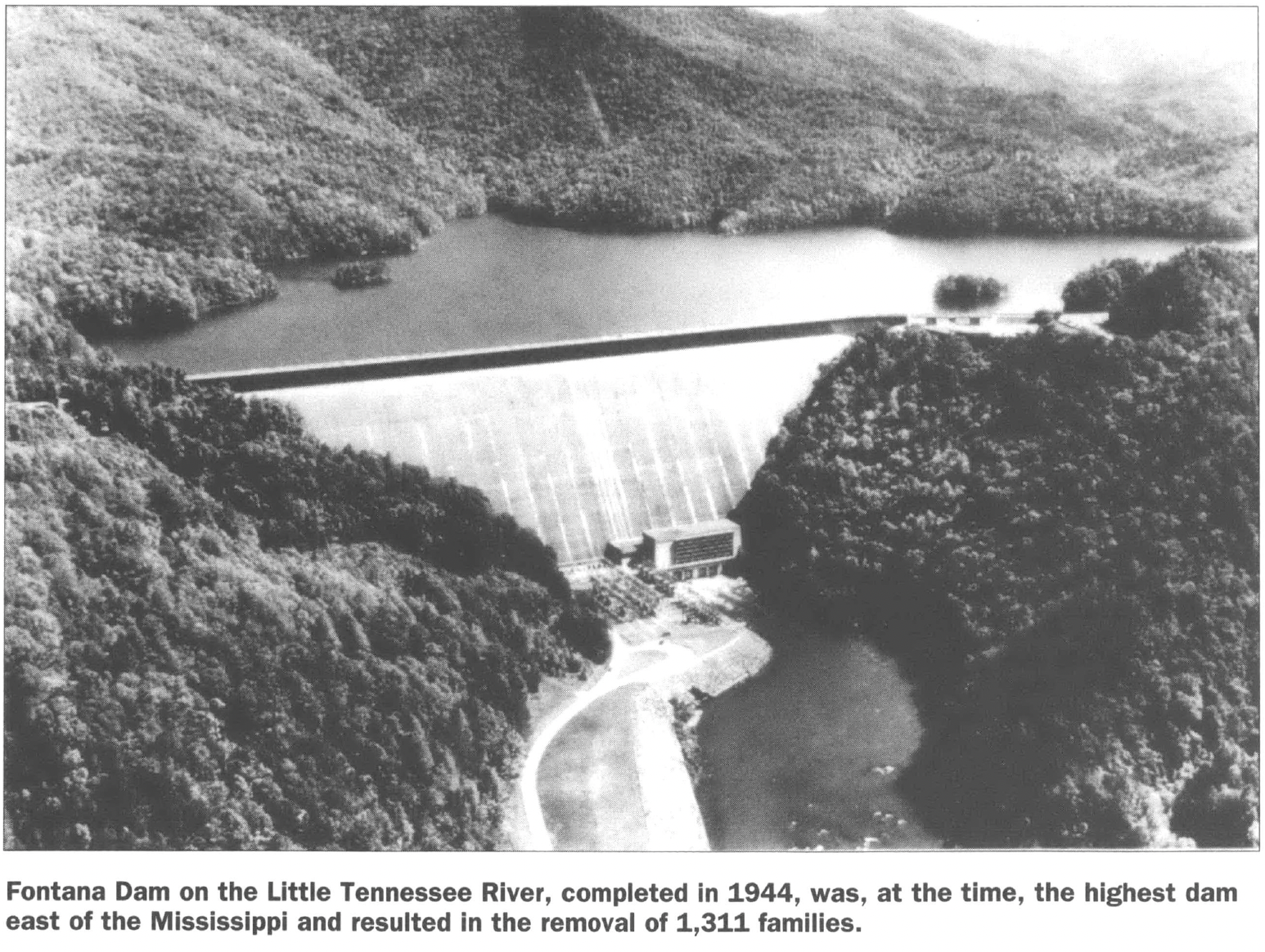 Aerial shot of large dam