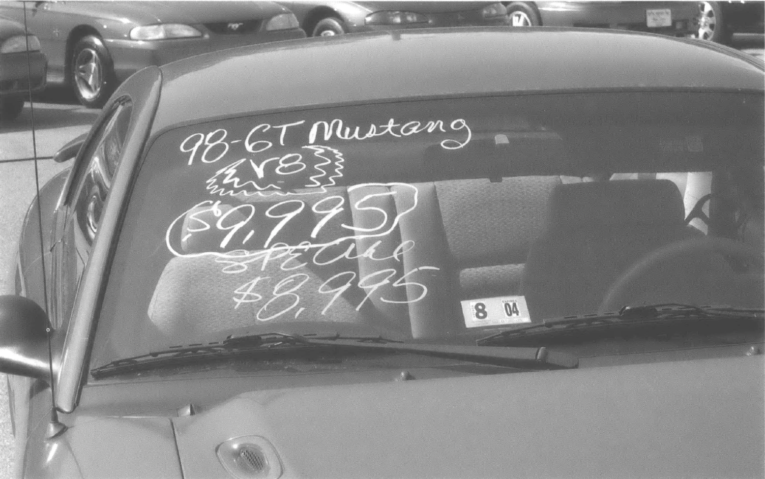 Car on a used car lot