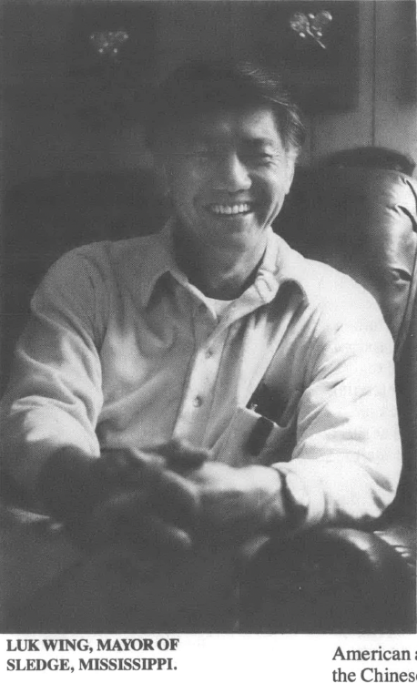 Black and white photo of Luk Wing, mayor of Sledge, Mississippi