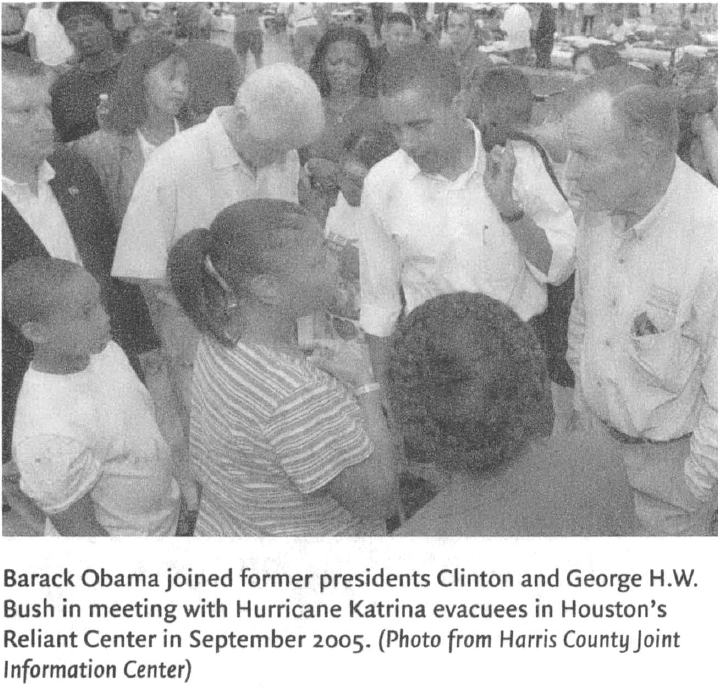 Barack Obama visiting with people on the Gulf Coast 