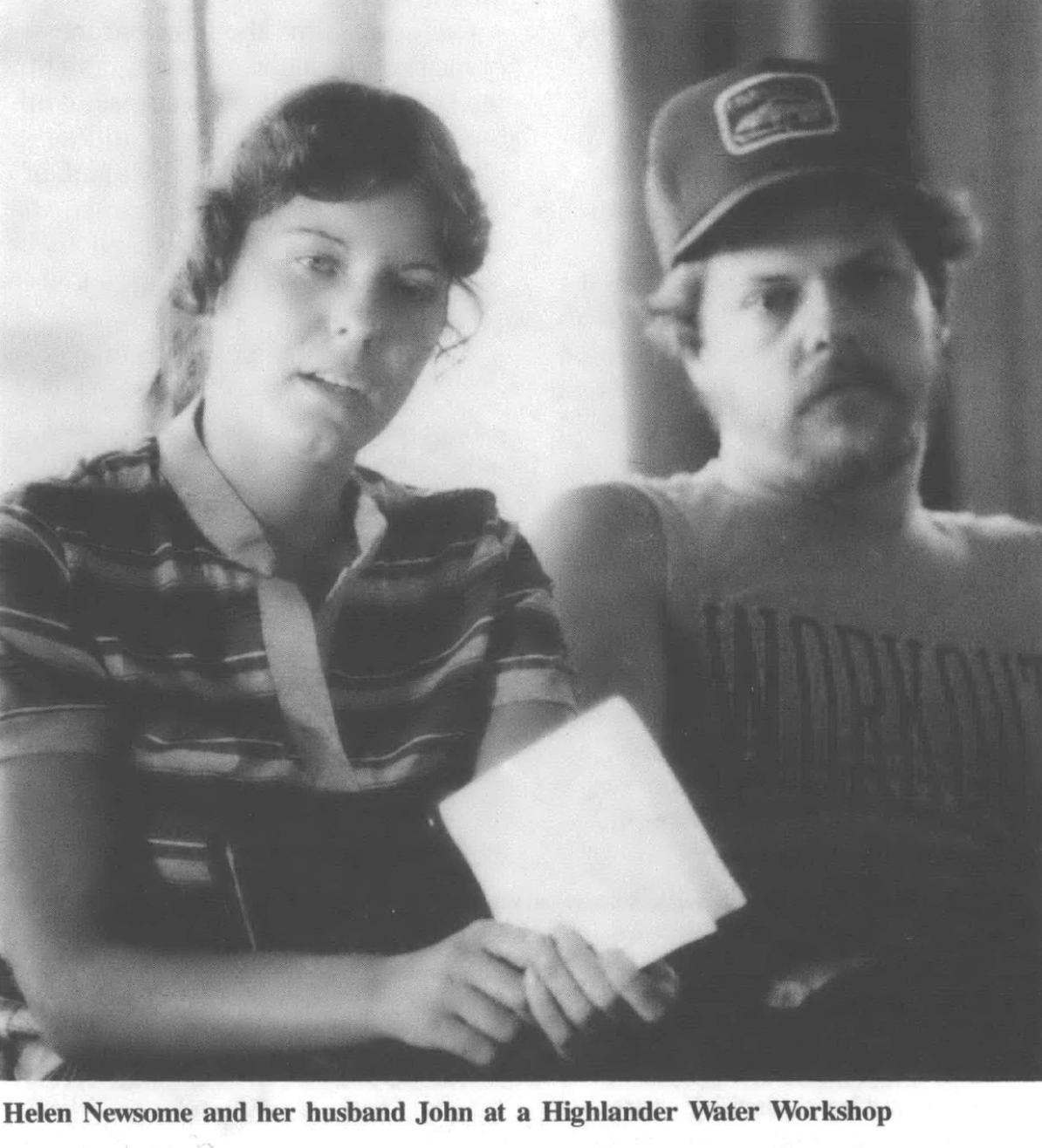 Helen Newsome and her husband John at a Highlander Water Workshop