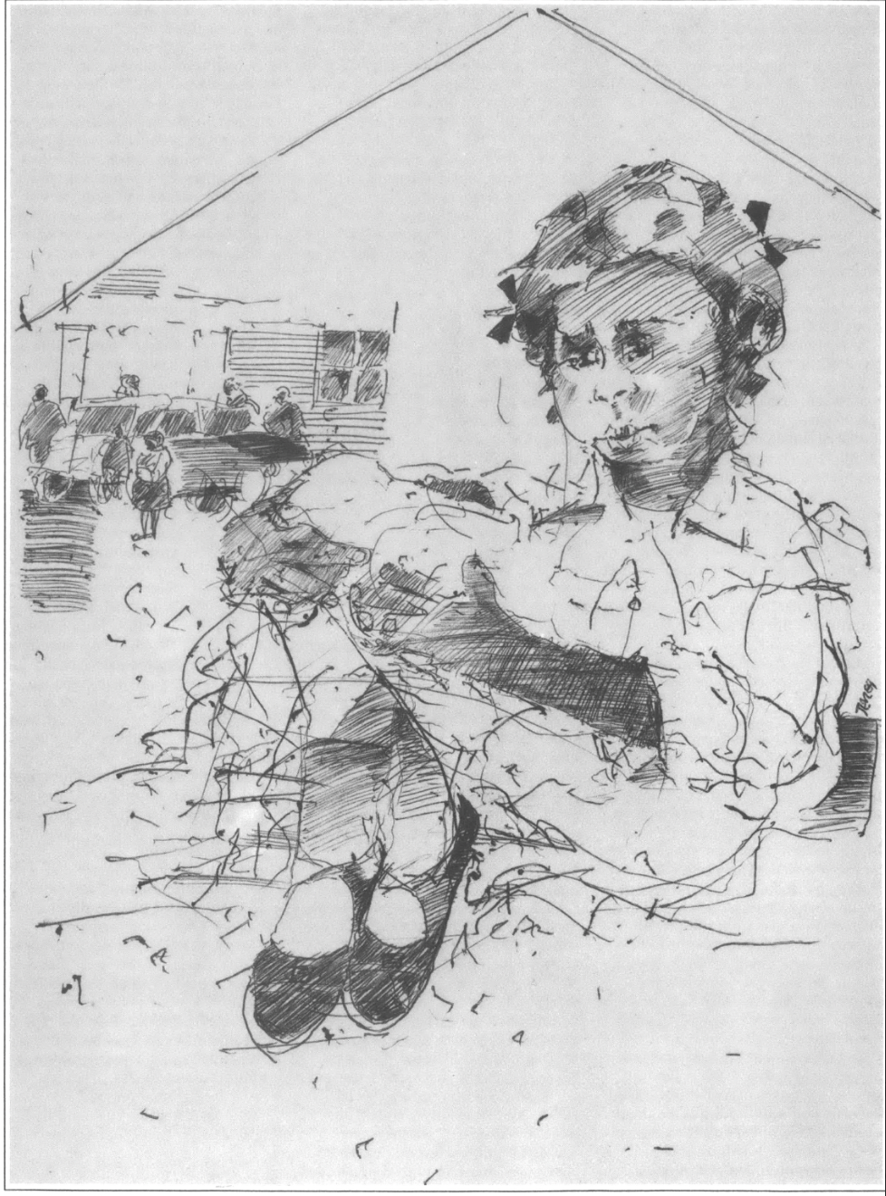 illustration of child alone