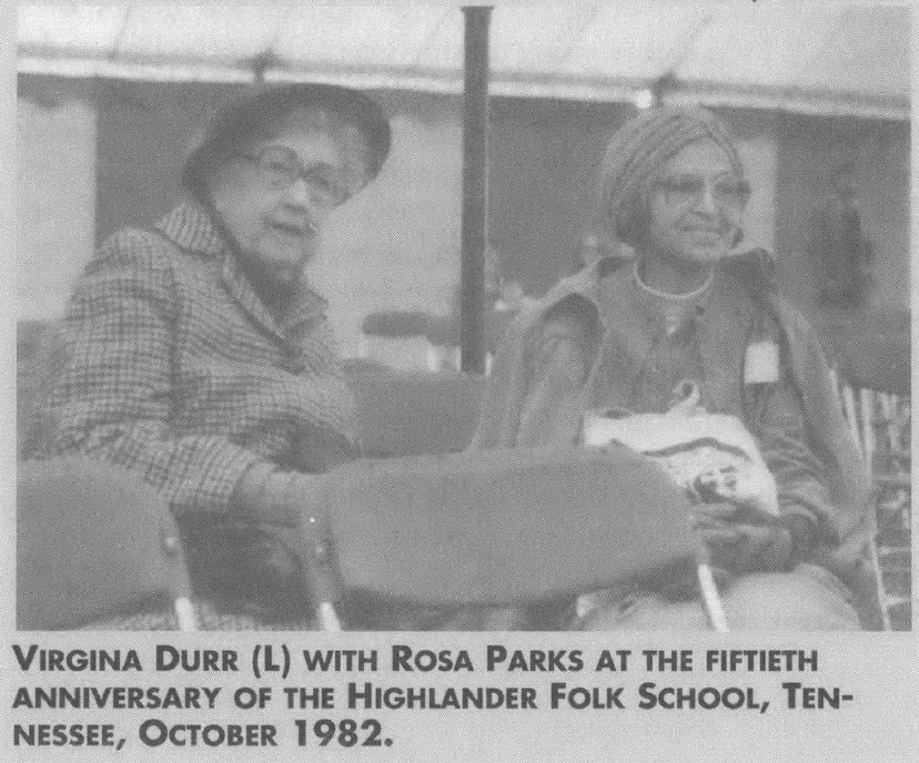Virginia Durr with Rosa Parks at the fiftieth anniversary of the Highlander School