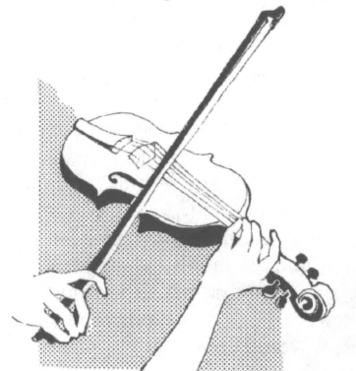 Illustration of hands playing a fiddle