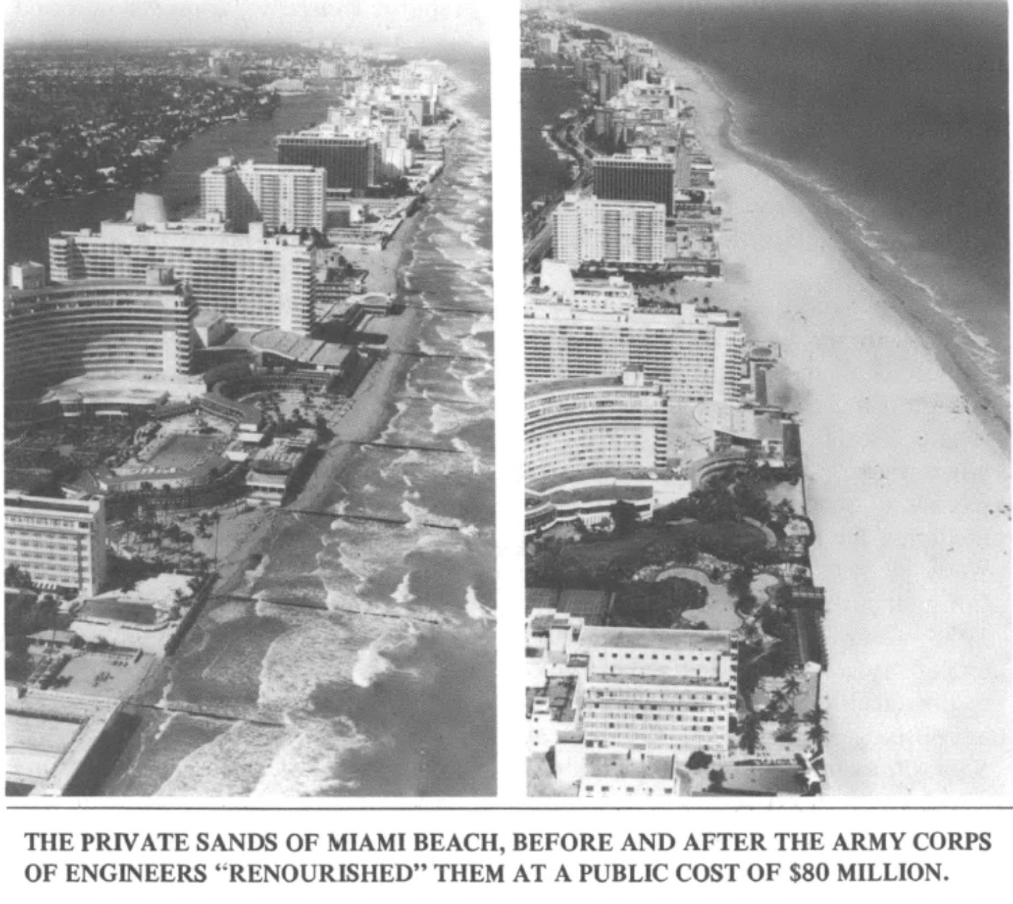 Miami Beach before and after renourishment