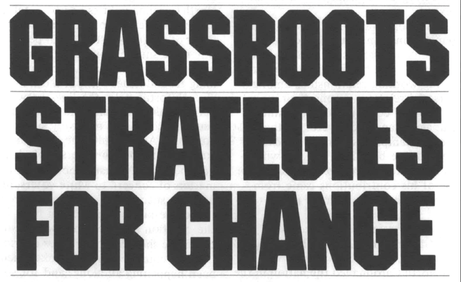 grassroots strategies for change