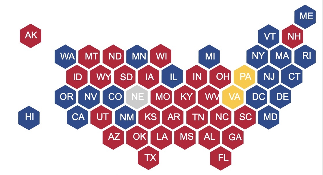 legislative party control map