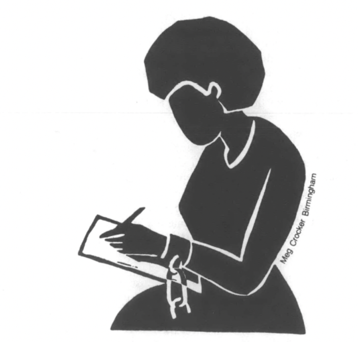 Illustration of woman writing