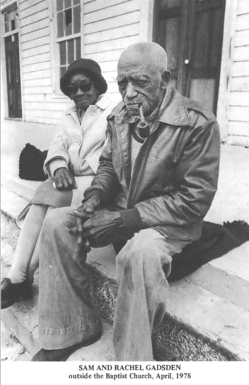 black and white photograph of Sam and Rachel Gadsden