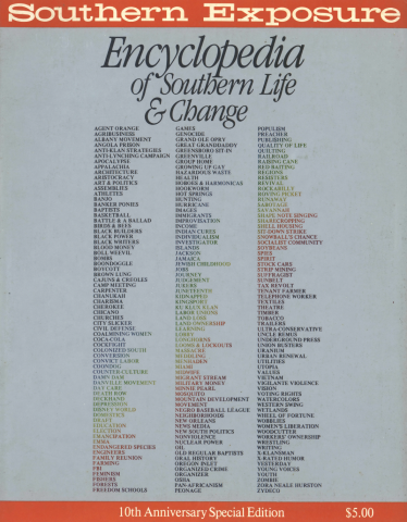 Encyclopedia of Southern life and change above entries