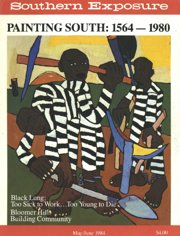 drawing of black workers in striped costumes