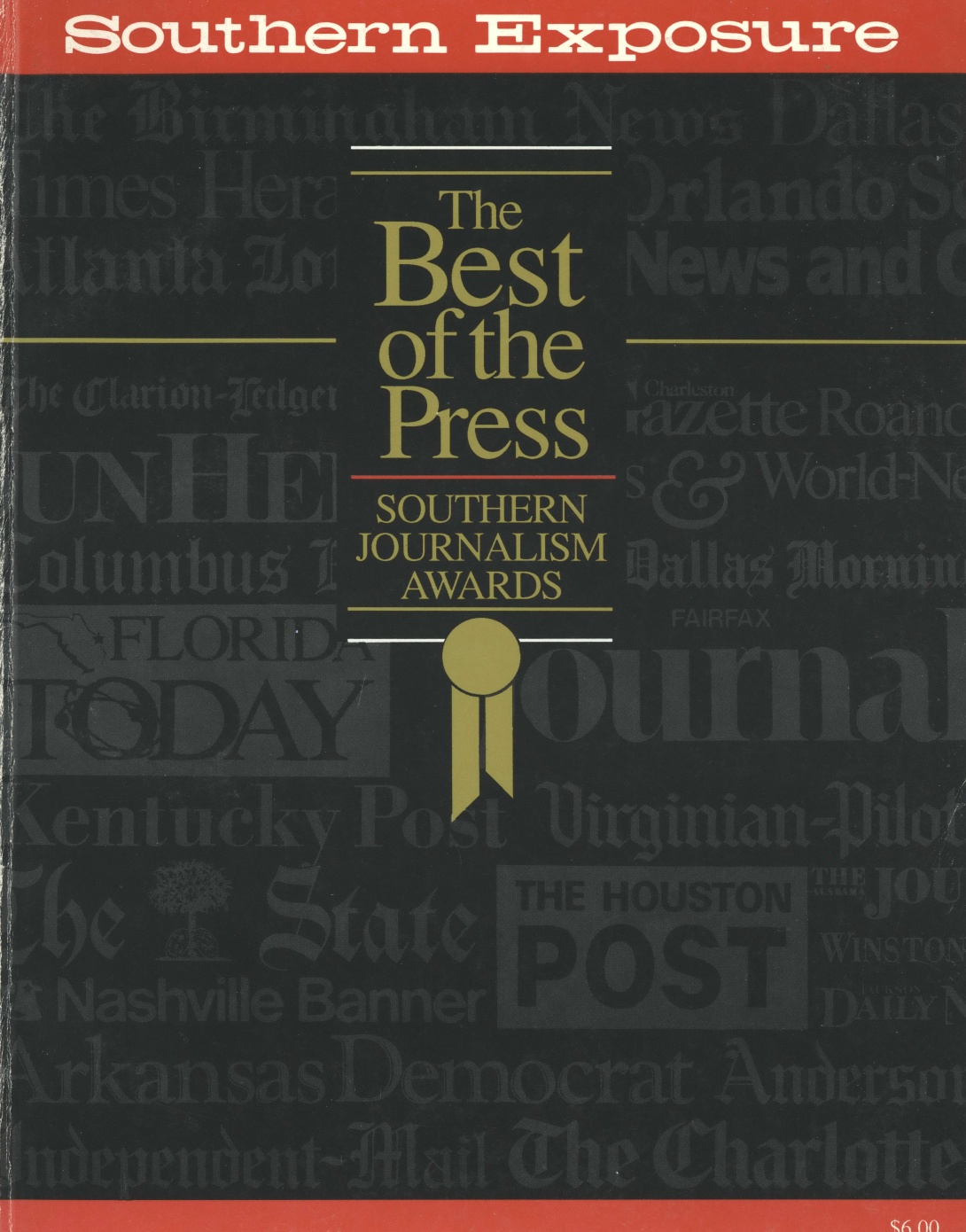 Magazine cover reading "The Best of the Press: Southern Journalism Awards"