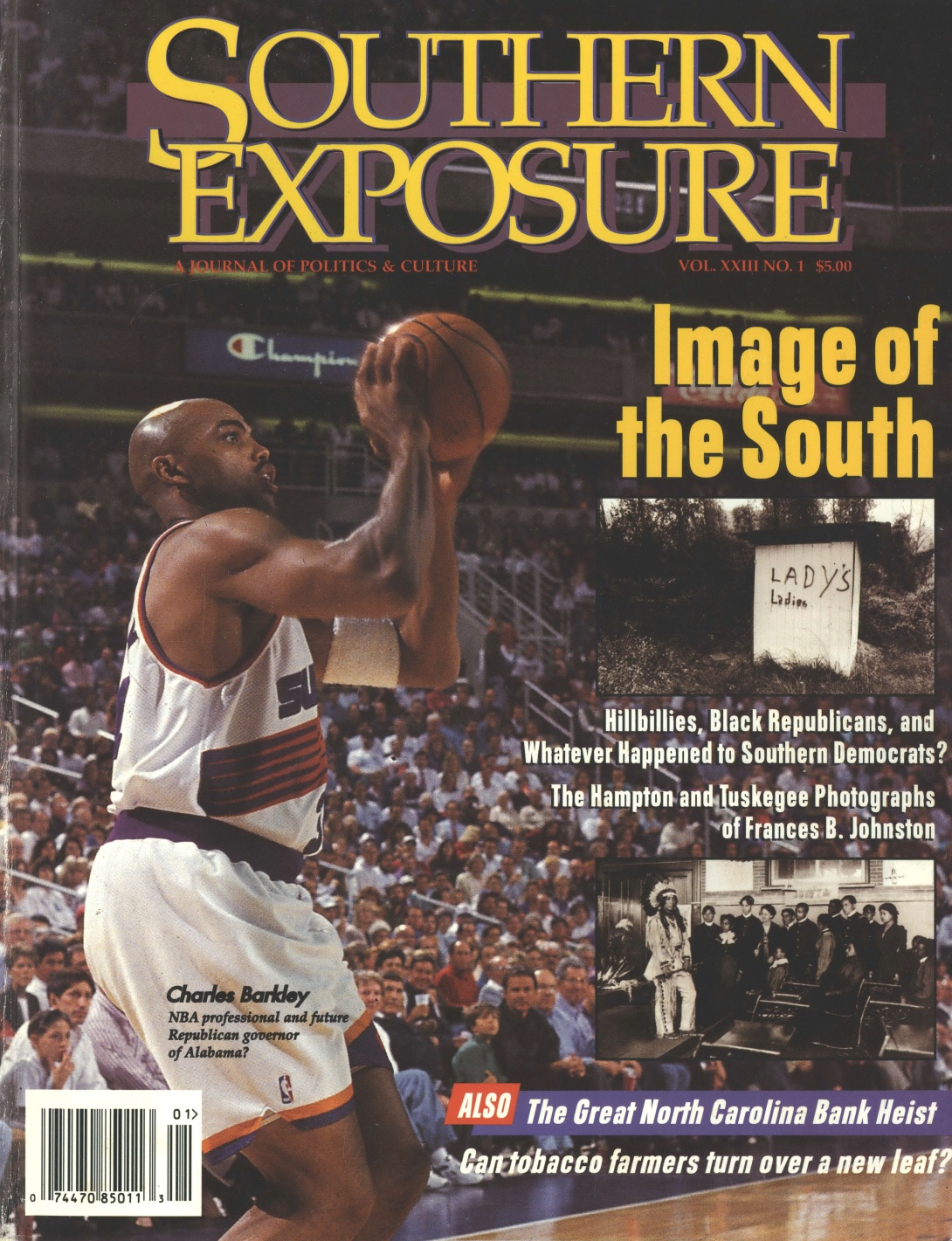Magazine cover with photo of Charles Barkley shooting the basketball, text reads "Image of the South"