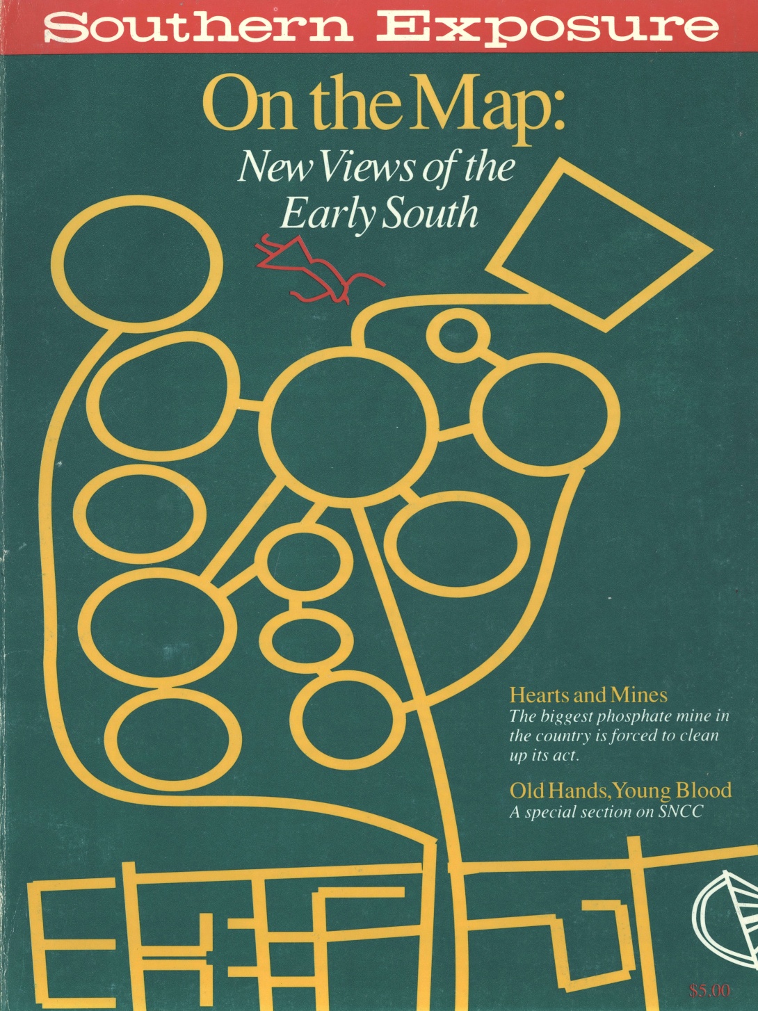 Magazine cover with abstract art in green and yellow reading On the Map: New Views of the Early South