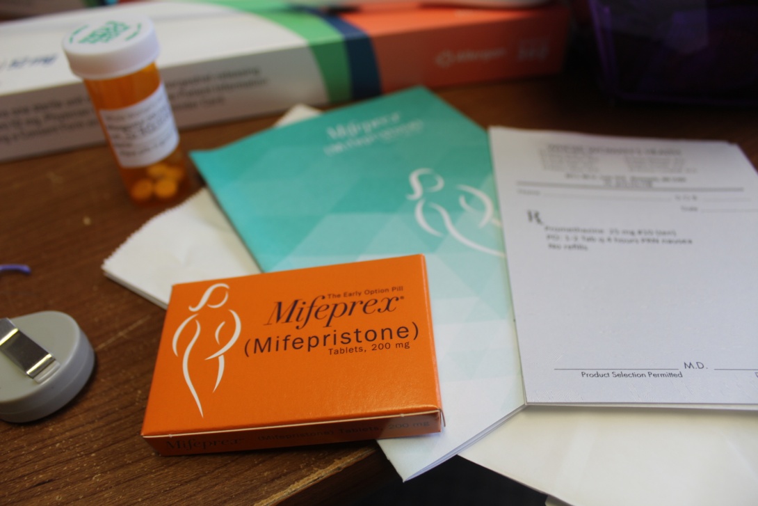 Mifepristone medication and packaging 