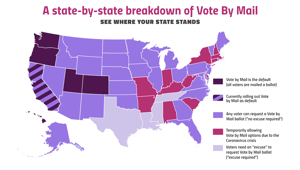 Vote by mail map